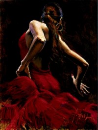 Fabian Perez "Dancer in Red" 