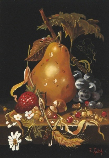"Golden Pear"  Ferenc Tulok Oil Painting