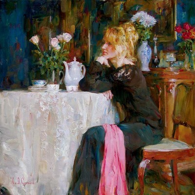 "Teatime Daydreams" Garmash Giclee