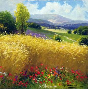"Little Bit of Wheat Fields" Oil on Canvas
