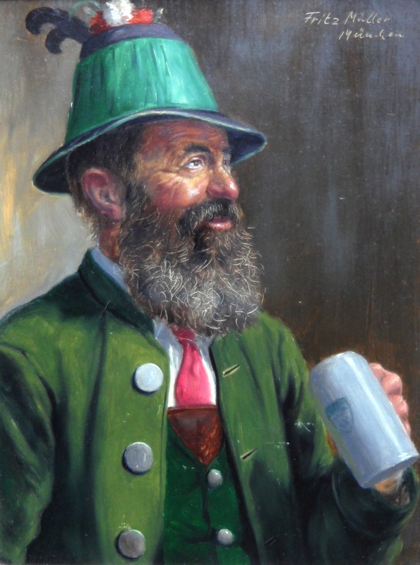 "Green Hat and Stein" Fritz Muller