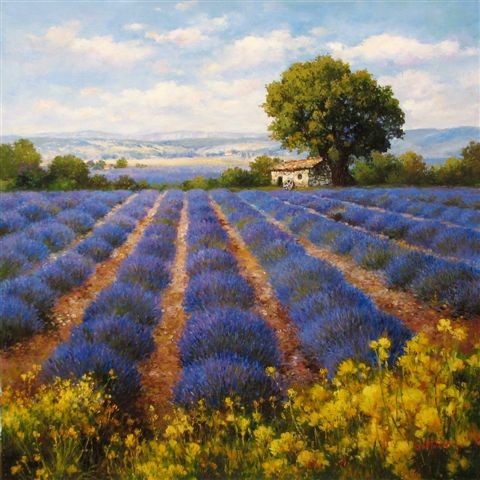 "Lavender Fields" Artist Paul Guy Gantner - Original Oil Paintings