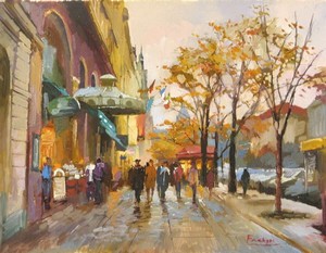 Vladimir Fechyk Fechyk "Autumn walk" Oil on Canvas