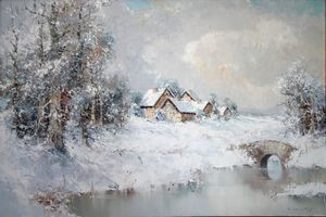 "Snowy Scene" Willi Bauer
