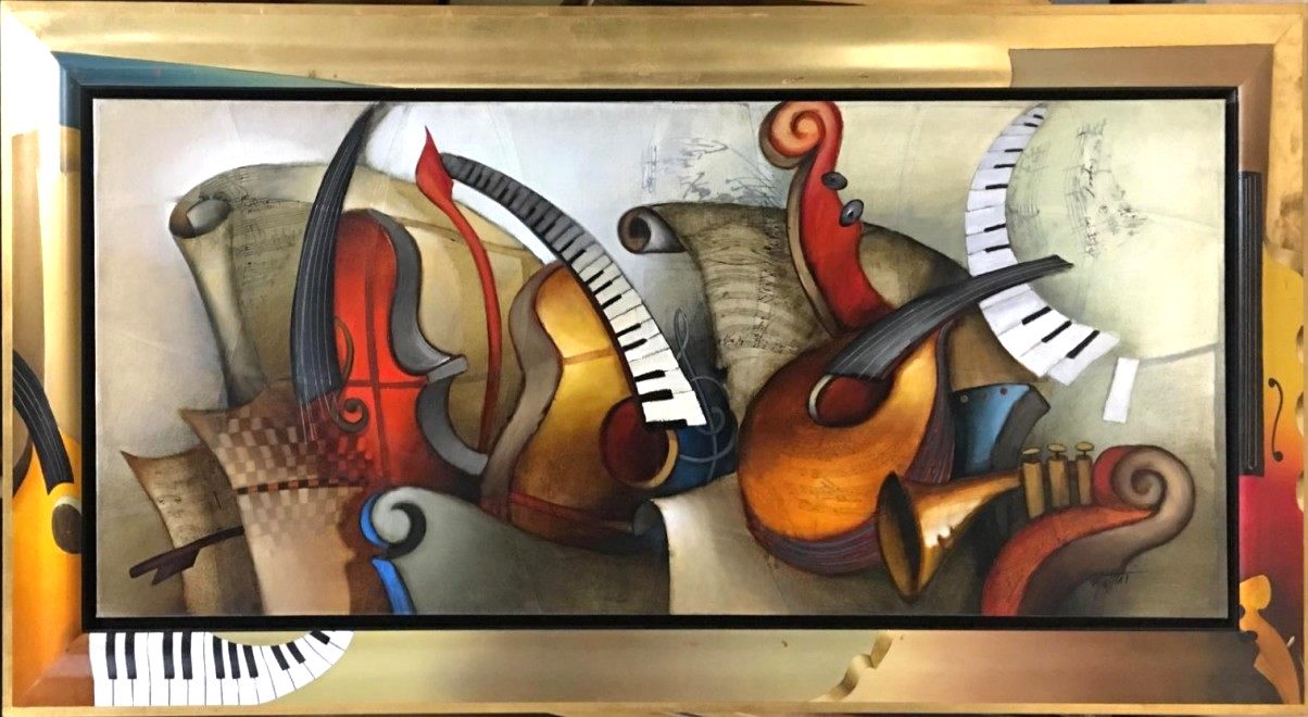 "Mosaic Orchestration" by Emanuel Mattini original acrylic on canvas